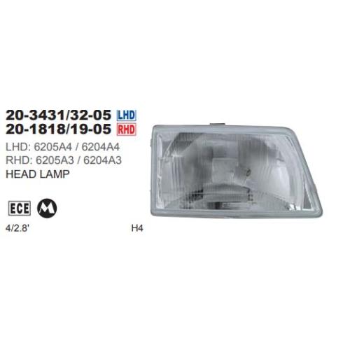 Faro delantero derecho Peugeot 205