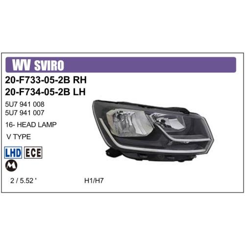 SEMIOPTICA VW IZQ. GOL G8 2019... SAVEIRO 2017... DOBLE PARABOLA H7+H1  TYC  V7007951