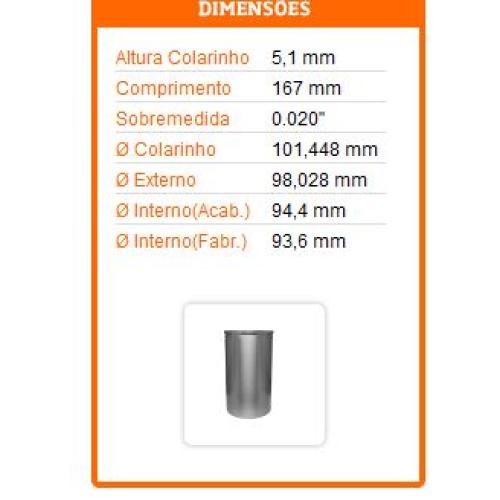 Camisa de cilindro para motor diésel 2.8D