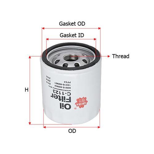 FILTRO ACEITE TOYOTA HILUX 2.5 3.0 2006... ALT 84.5MM DIAM 78.5MM  SAKURA 1560144010-44011