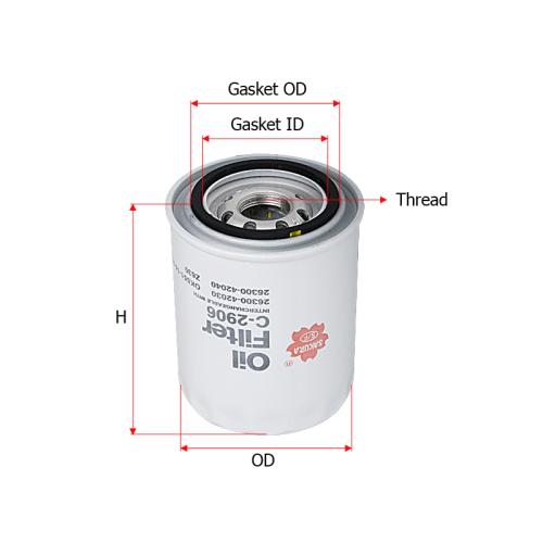 FILTRO ACEITE HYUNDAI H100 D H1 2008.. SAKURA  2630042010-2630042030-263304X000-263004260-2630042040