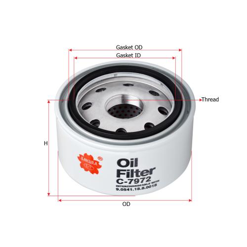 FILTRO ACEITE CHEVROLET S10 DIESEL MWM 2.8  SAKURA   9054118800123-905411880018-93342367-MS054102