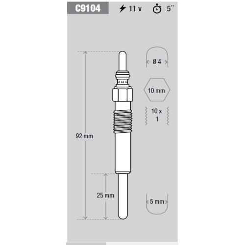 CALENTADOR VW POLO 1.9 SDI SURAN TAXI RENAULT MEGANE 2001... F9Q731  KESSEL COBALTO 92MM