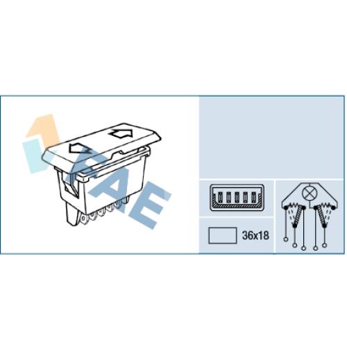 Tecla de levantavidrios eléctrica