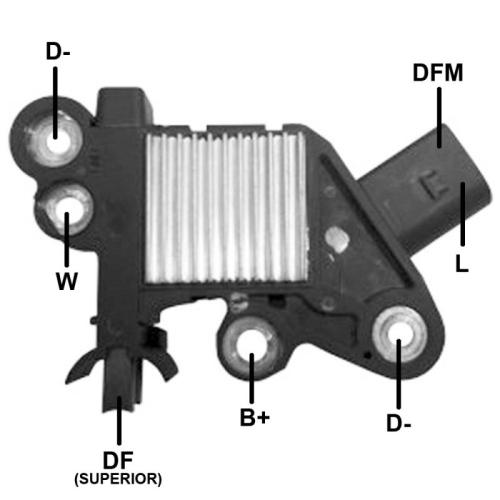 REGULADOR VOLTAJE ALT. FIAT GRAND 12...STRADA 1.6 ETORK 10...CON BOSCH  1907107613-  1275105104
