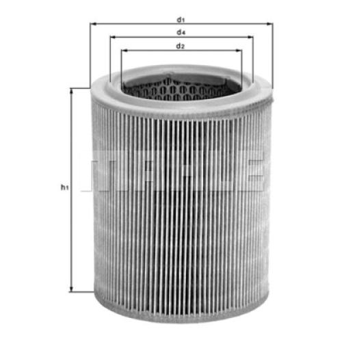 FILTRO AIRE CHEVROLET S10 GM 2.4L 8V 2012... MAHLE TUBO 264X161X88MM 52046262-94771925-19336405