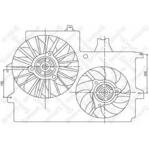 ELECTROVENTILADOR CHEVROLET MERIVA 1.7TD LADO DER. CHICO 260MM  NAMI VCT108AK